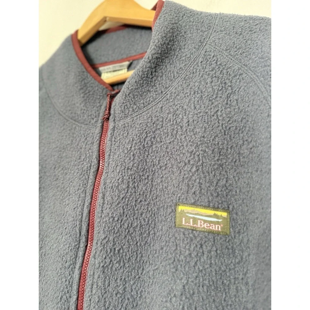 L.L. Bean Katahdin Full Zip‎ Gray Midweight Sherpa Fleece Jacket XXL Tall 518911
